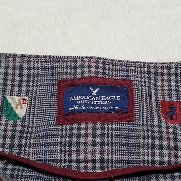 Vintage 90s-Y2K American Eagle Outfitters Houndstooth Plaid Extra Mini Skirt 14 - Picture 10 of 12